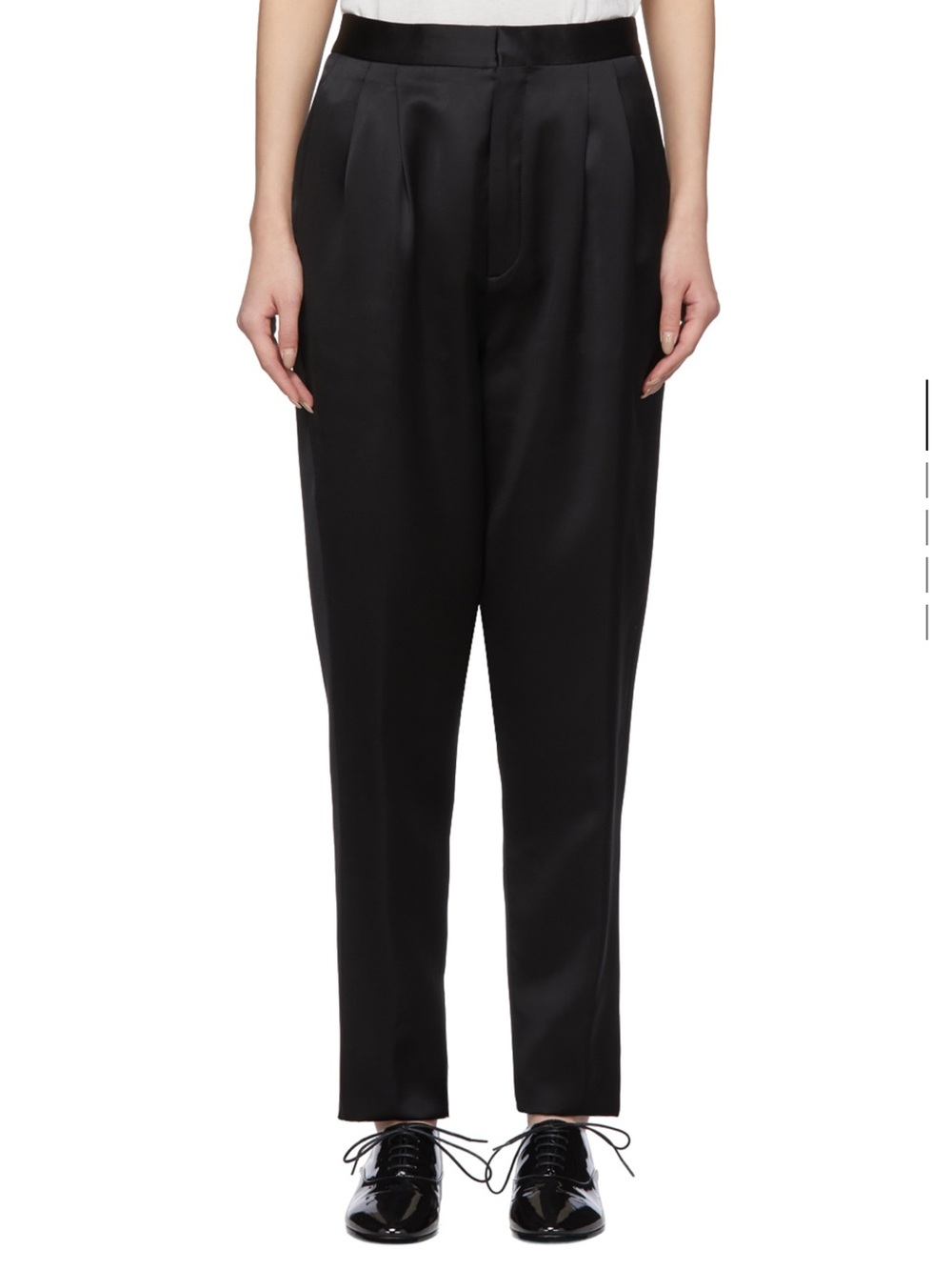 Saint Laurent Satin Trousers in Black - Size FR36